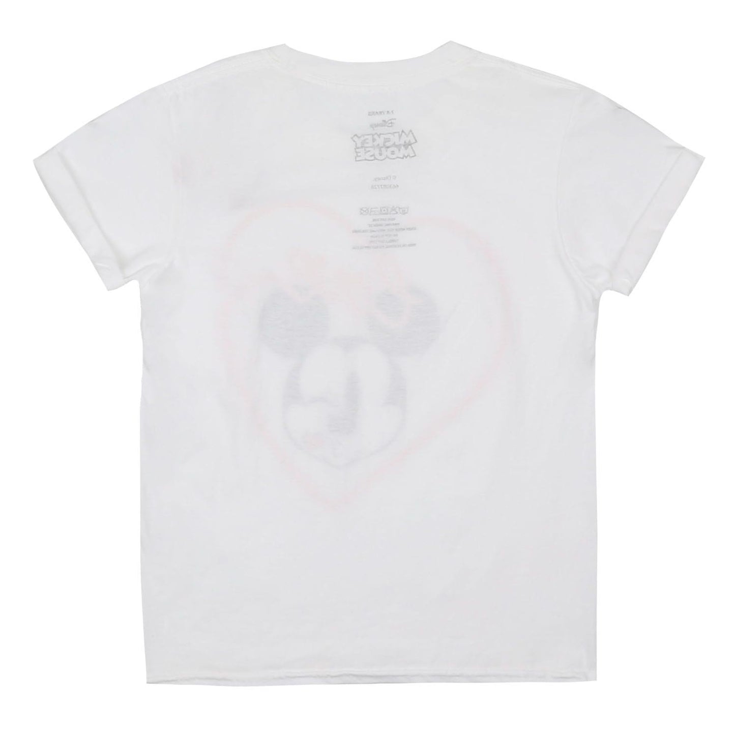 White - Back - Disney Childrens-Kids Mickey Mouse Kiss T-Shirt