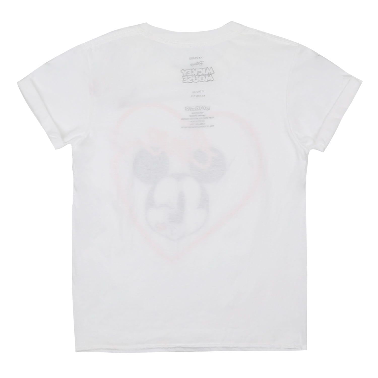 White - Back - Disney Childrens-Kids Mickey Mouse Kiss T-Shirt