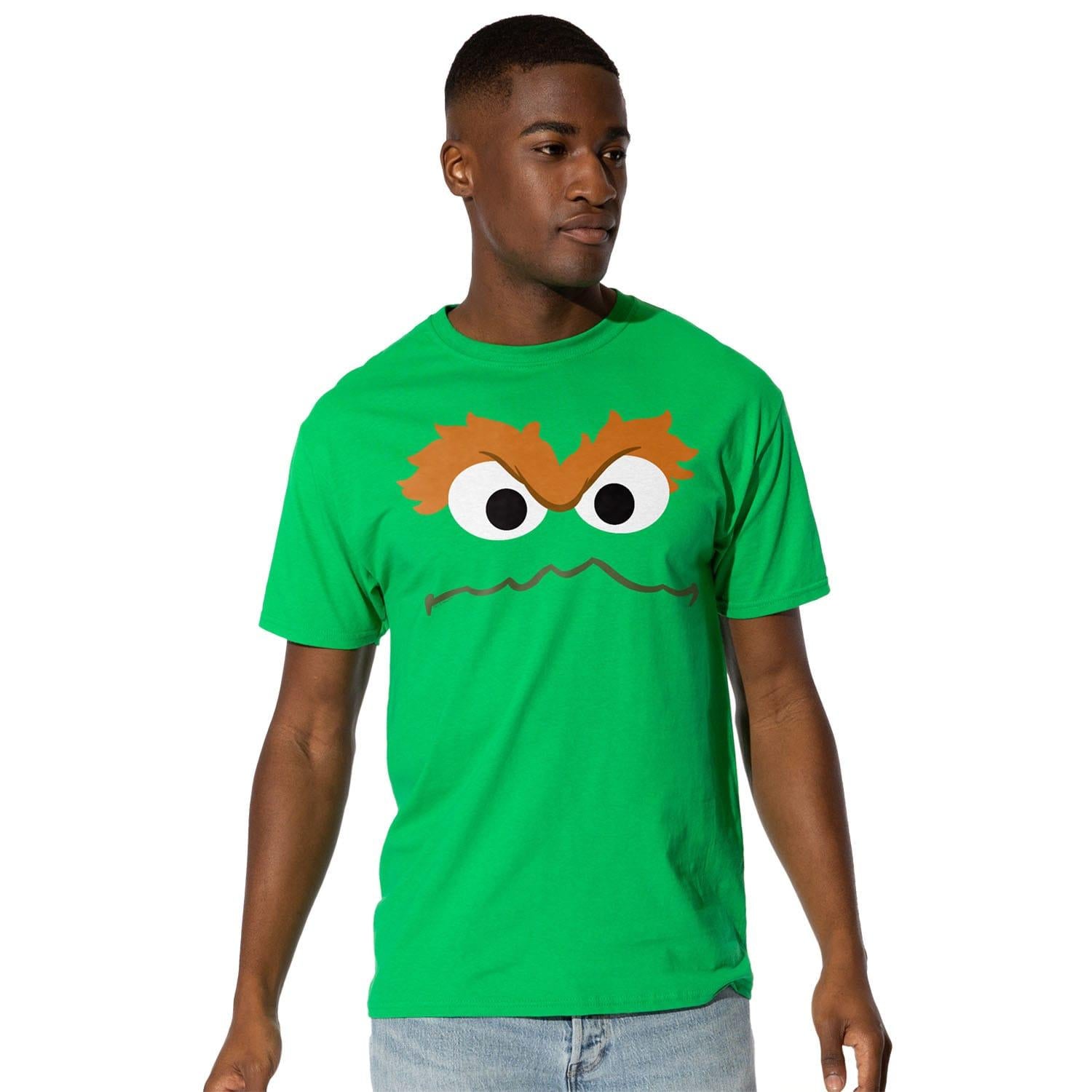 Green - Front - Sesame Street Mens Oscar The Grouch Face T-Shirt