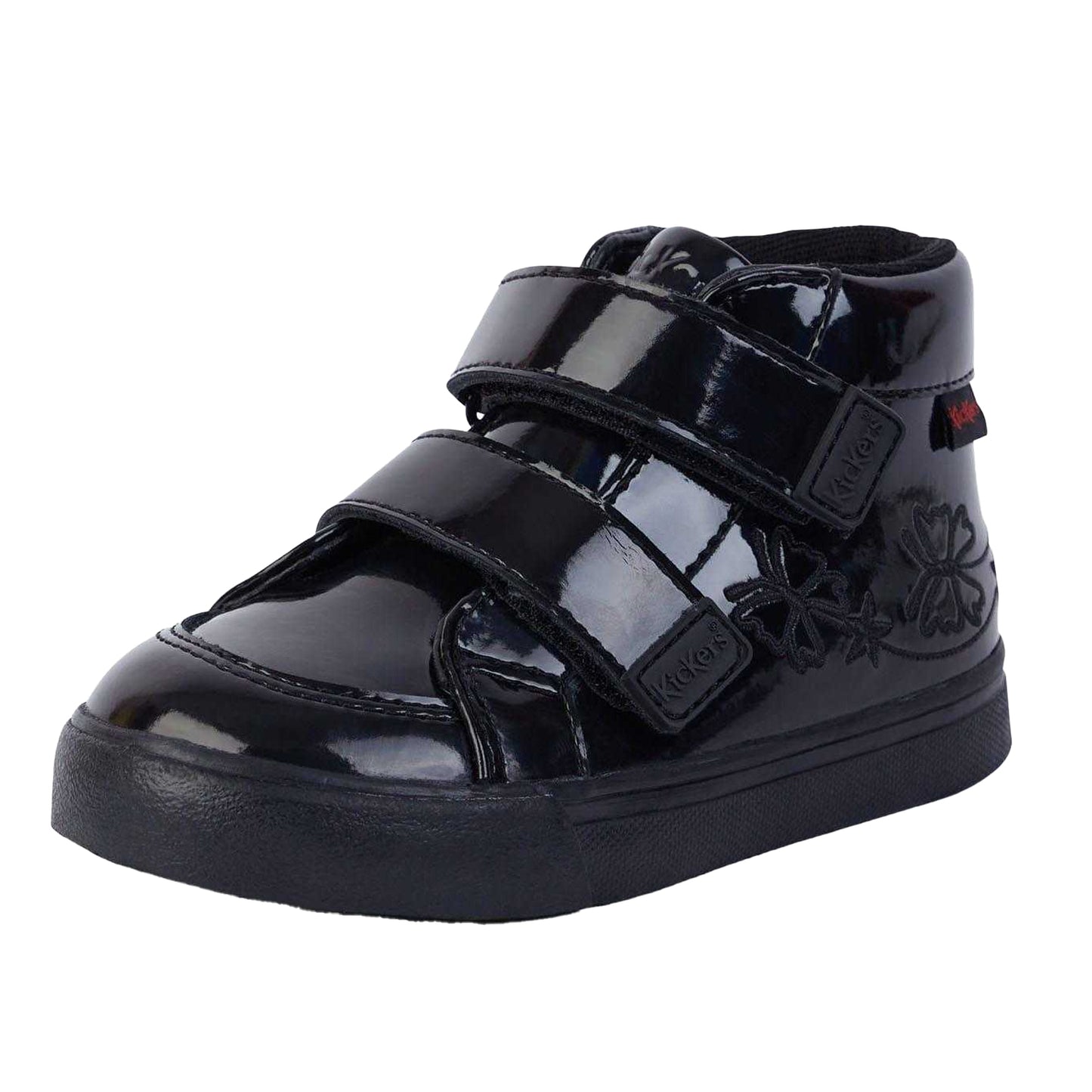 Black - Front - Kickers Childrens-Kids Tovni Hi Stardust Patent Leather Boots