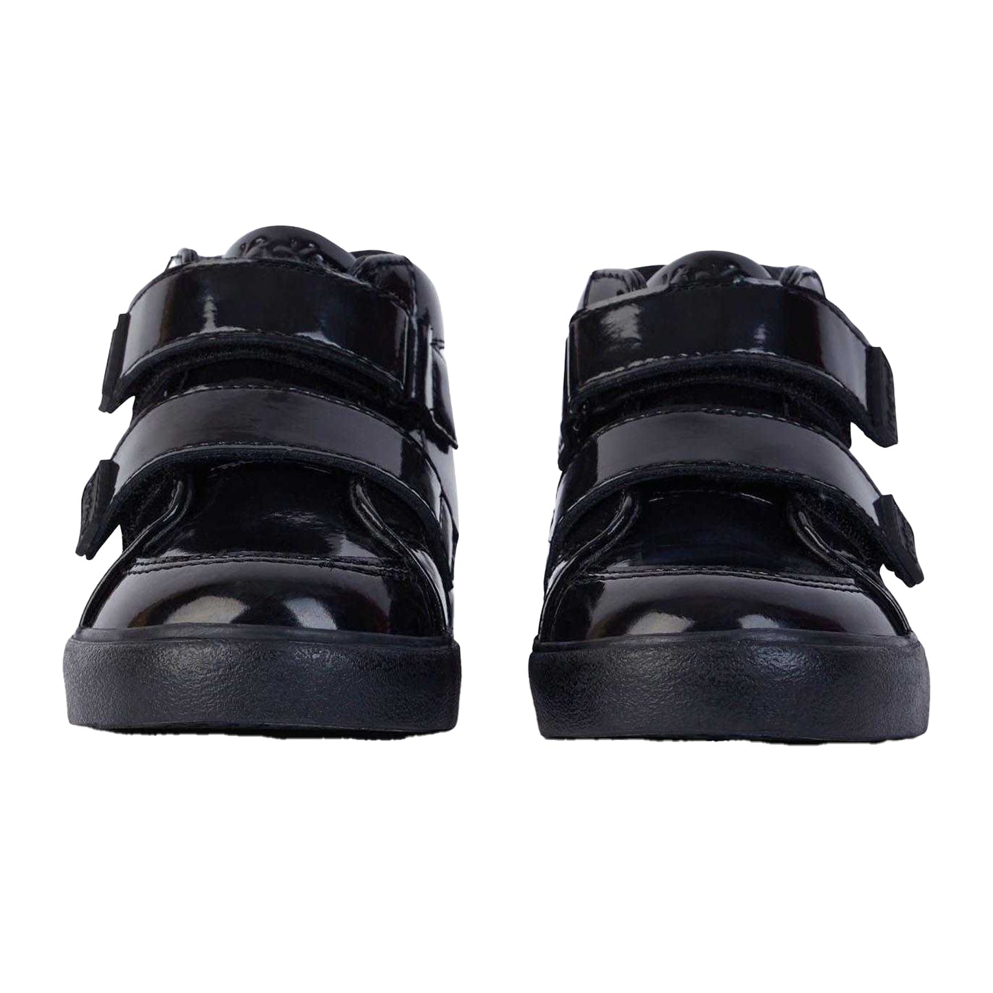 Black - Side - Kickers Childrens-Kids Tovni Hi Stardust Patent Leather Boots