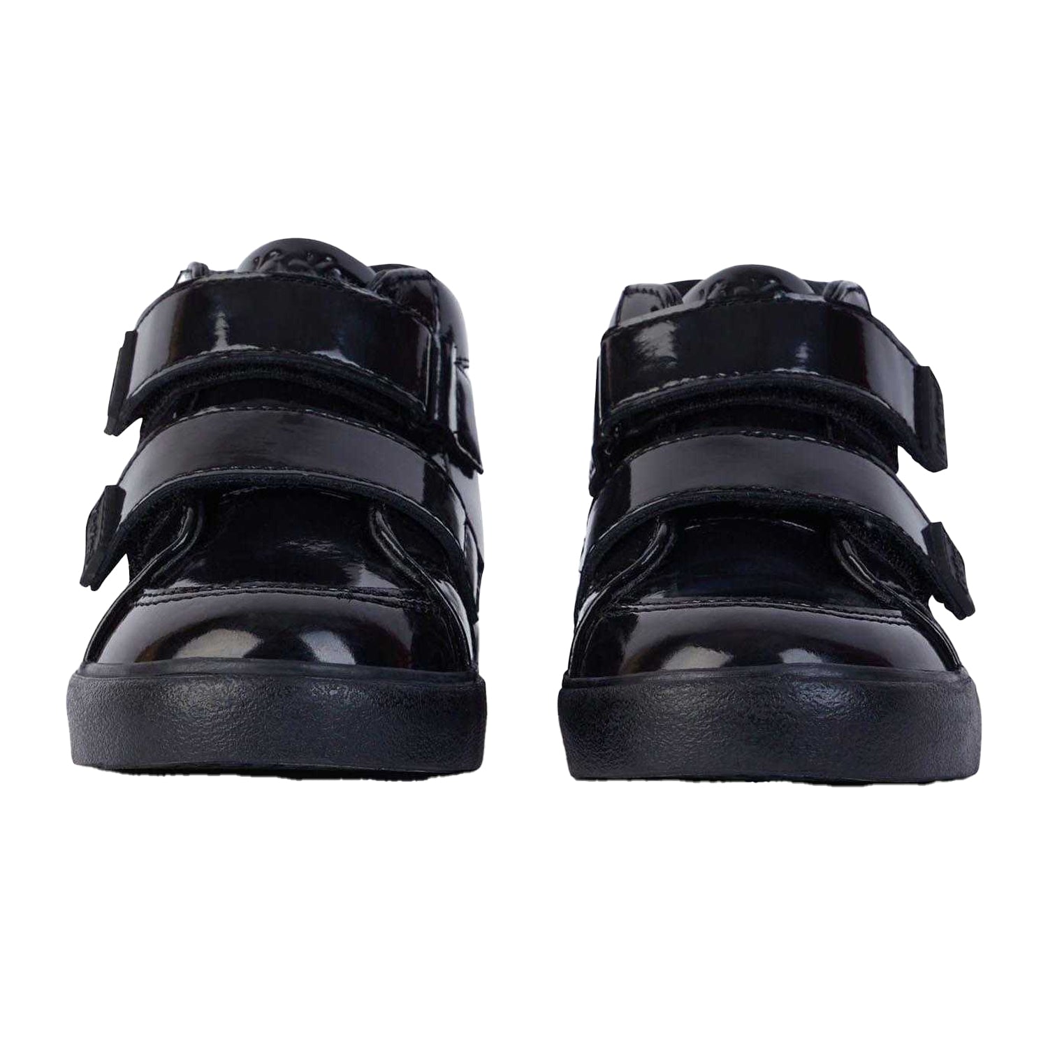 Black - Side - Kickers Childrens-Kids Tovni Hi Stardust Patent Leather Boots