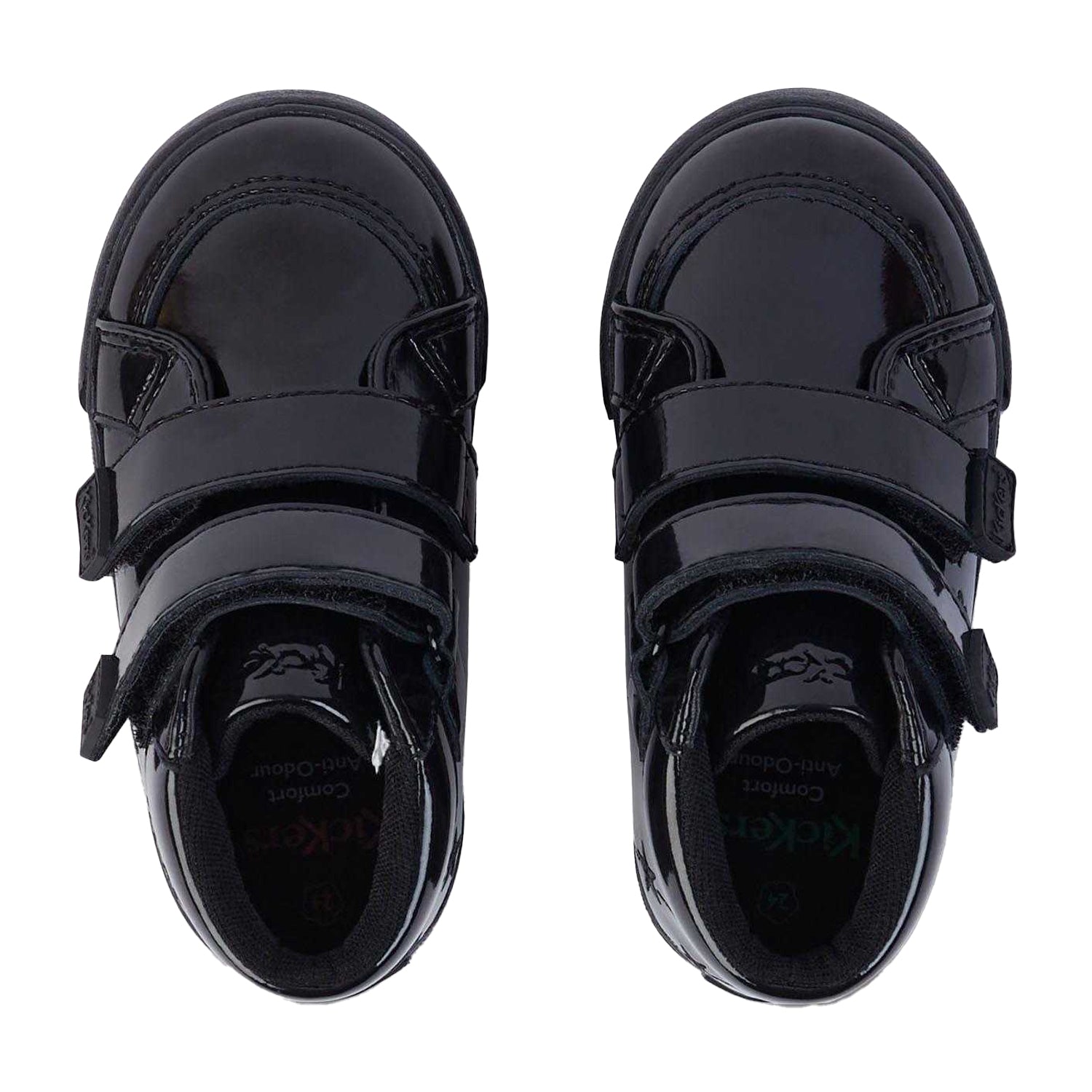 Black - Lifestyle - Kickers Childrens-Kids Tovni Hi Stardust Patent Leather Boots