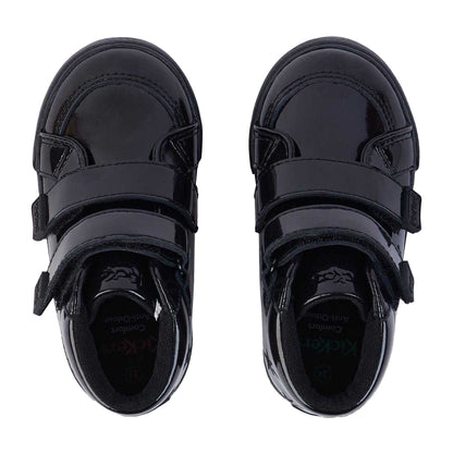 Black - Lifestyle - Kickers Childrens-Kids Tovni Hi Stardust Patent Leather Boots