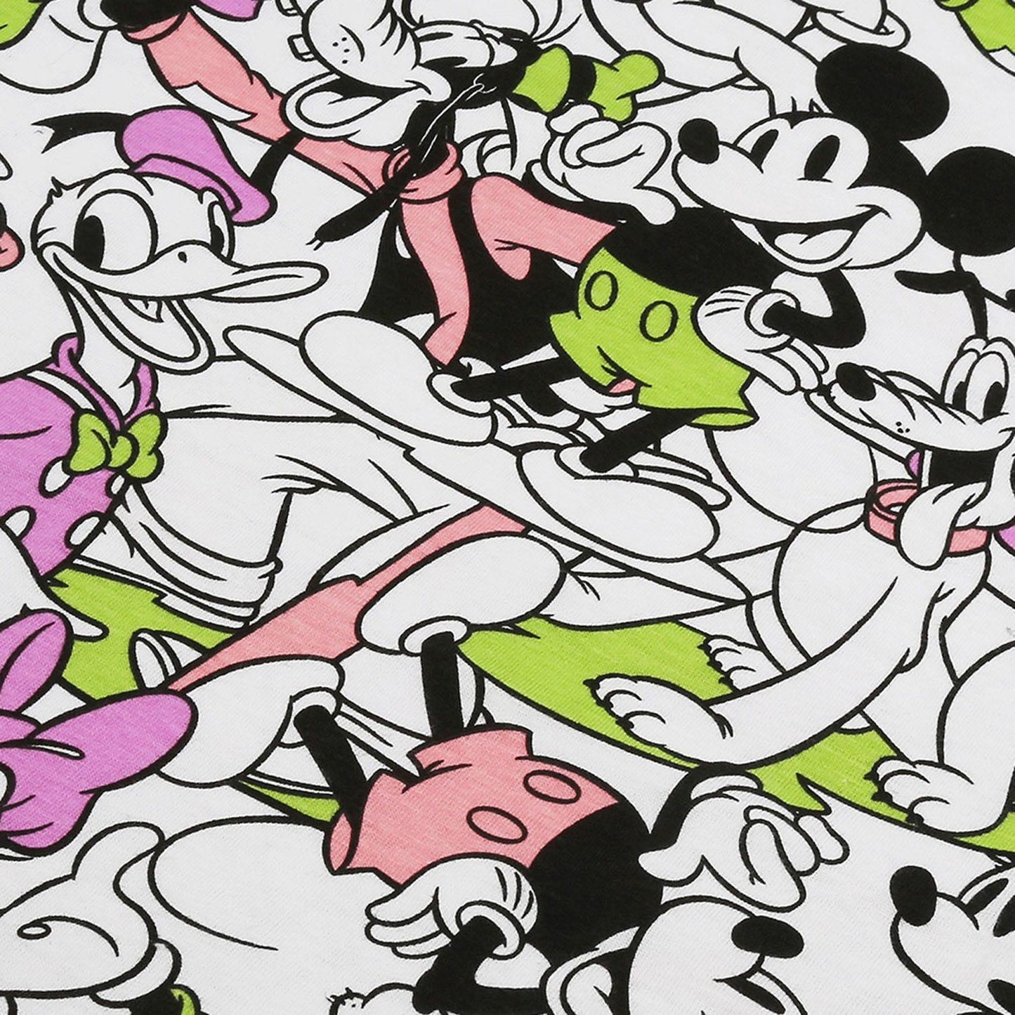 White - Side - Disney Womens-Ladies Mickey Mouse & Friends All-Over Print T-Shirt