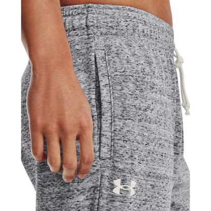 Grey - Side - Under Armour Unisex Adult Rival Terrycloth Jogging Bottoms