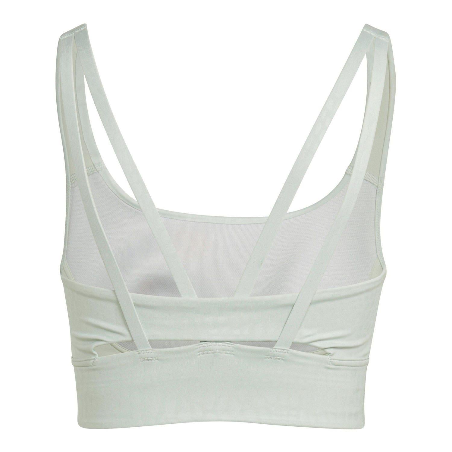 Green - Back - Adidas Womens-Ladies Powerimpact Medium Support Longline Training Sports Bra