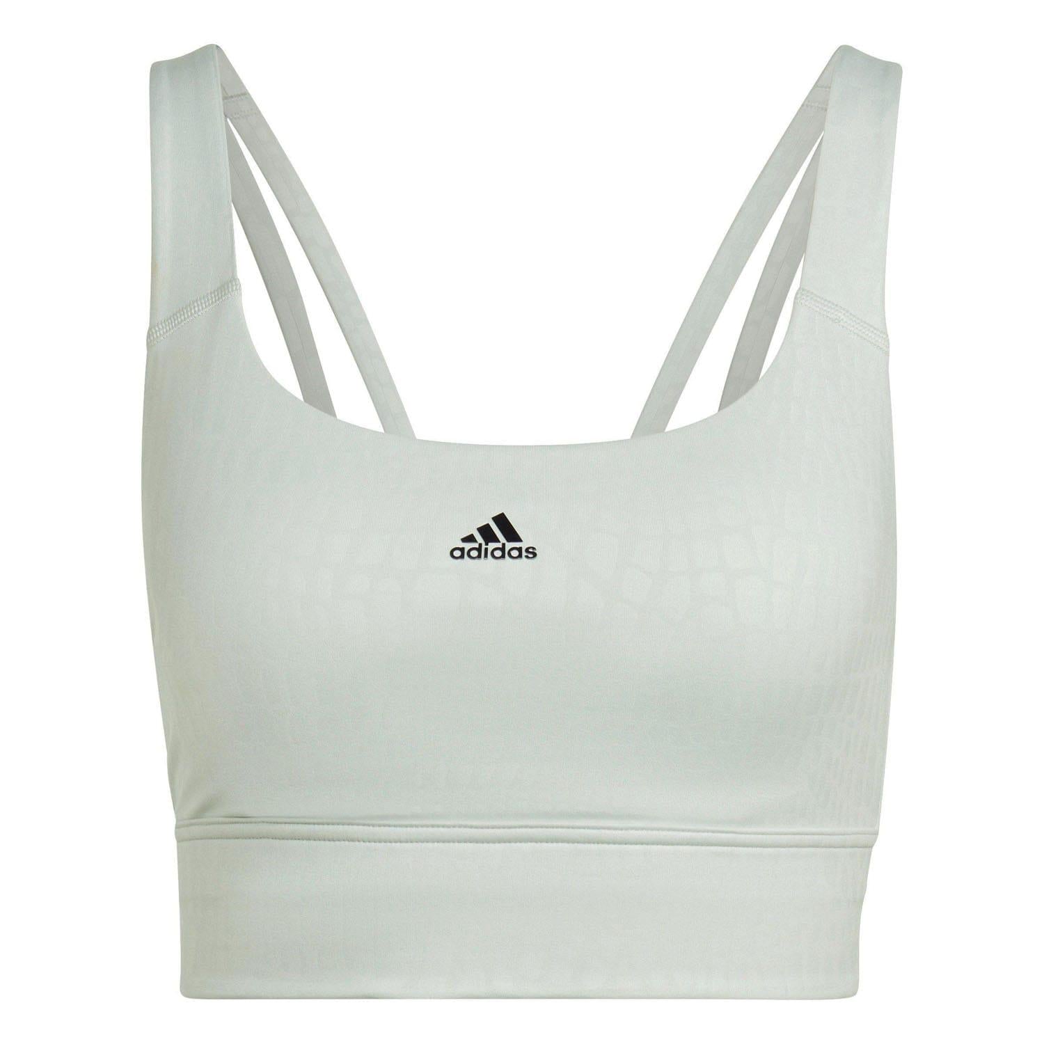 Green - Front - Adidas Womens-Ladies Powerimpact Medium Support Longline Training Sports Bra