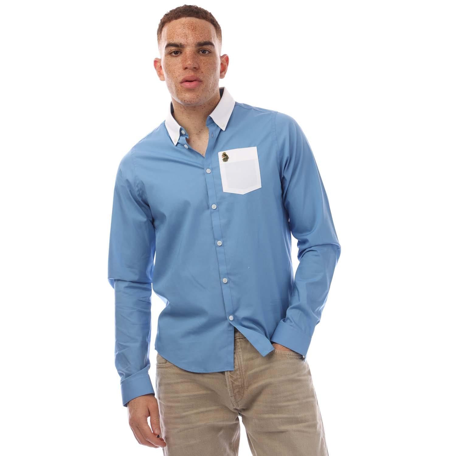 Blue - Front - Luke 1977 Mens Telford Long-Sleeved Shirt