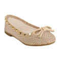 Nude - Front - Where´s That From Womens-Ladies Studded Trim Mesh Ballet Flats