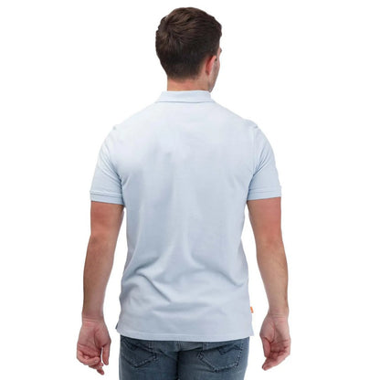 Sky - Back - Timberland Mens Miller River Pique Short-Sleeved Polo Shirt