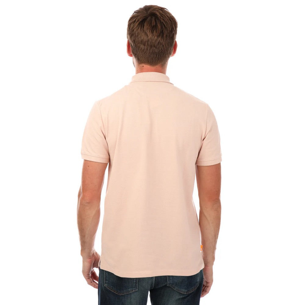 Pink - Back - Timberland Mens Miller River Pique Short-Sleeved Polo Shirt