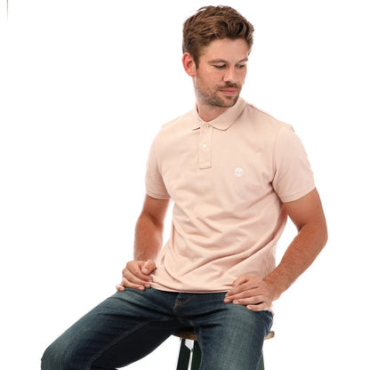 Pink - Lifestyle - Timberland Mens Miller River Pique Short-Sleeved Polo Shirt