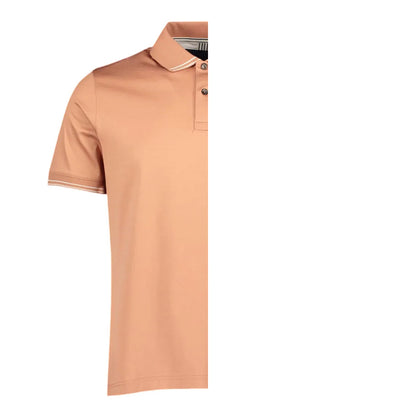 Red - Back - Mercery Mens Clare Tipped Polo Shirt