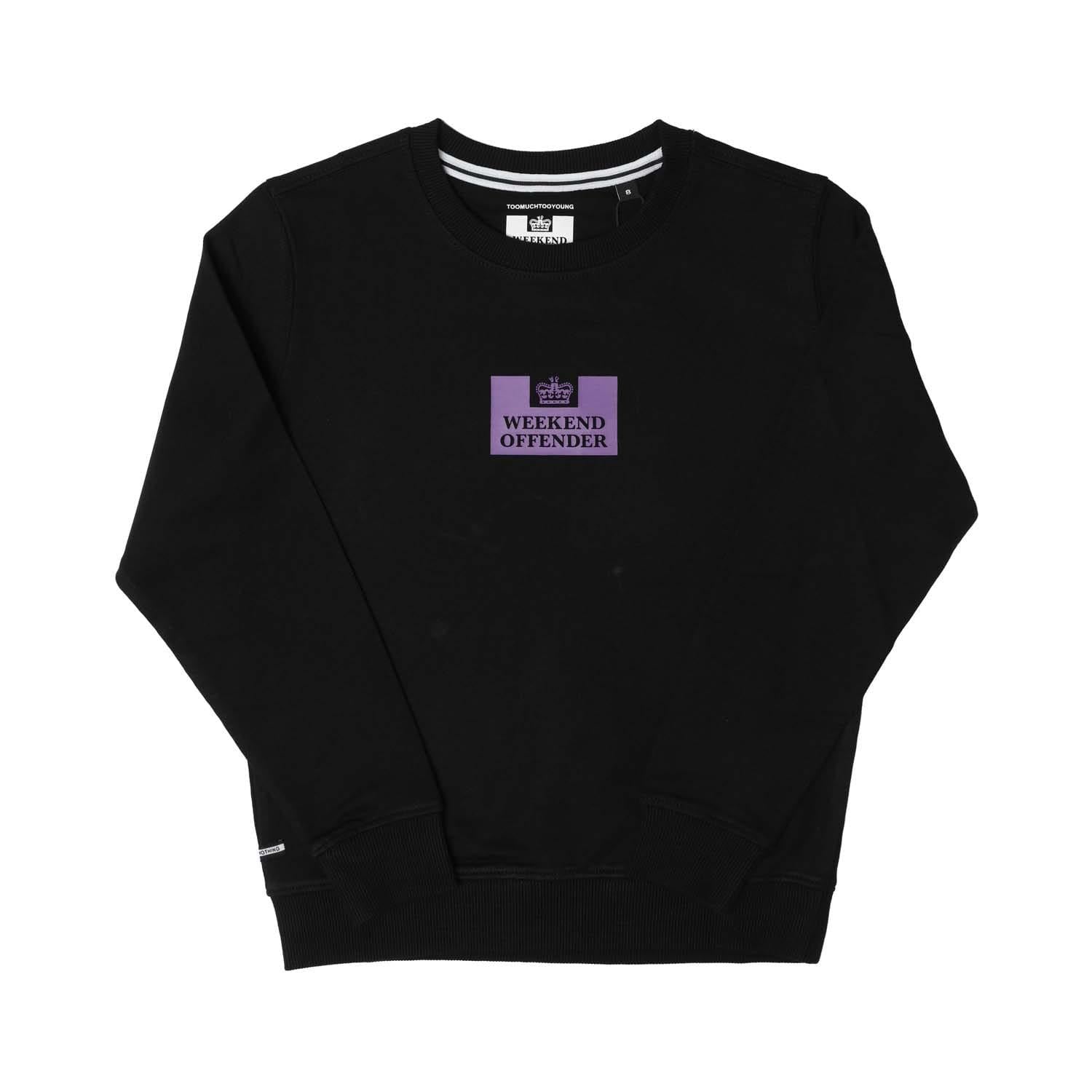 Black - Front - Weekend Offender Childrens-Kids The Heights Sweatshirt