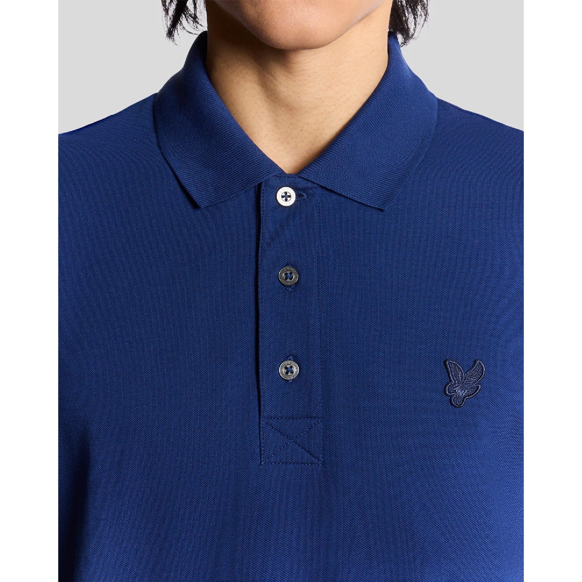 Navy Blue - Side - Lyle & Scott Mens Superfine Polo Shirt