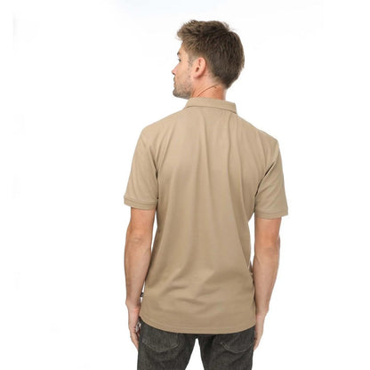 Beige - Back - DKNY Mens Tonal Logo Polo Shirt