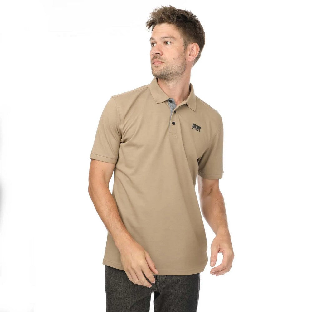 Beige - Lifestyle - DKNY Mens Tonal Logo Polo Shirt