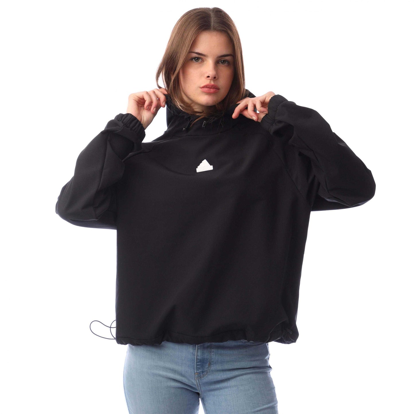 Black - Front - Adidas Womens-Ladies City Escape Hoodie