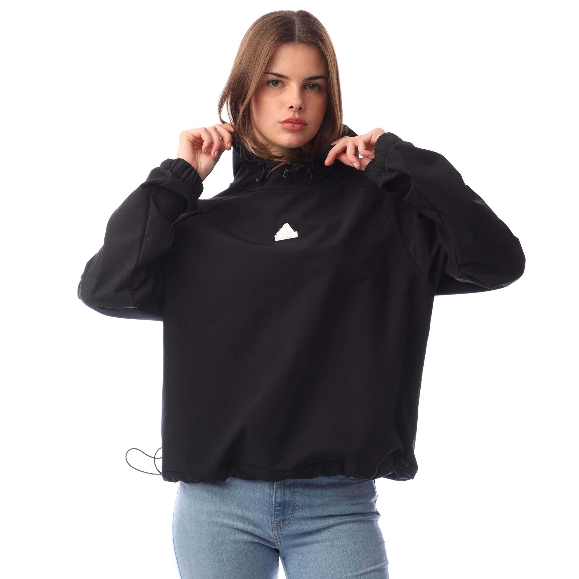 Black - Front - Adidas Womens-Ladies City Escape Hoodie