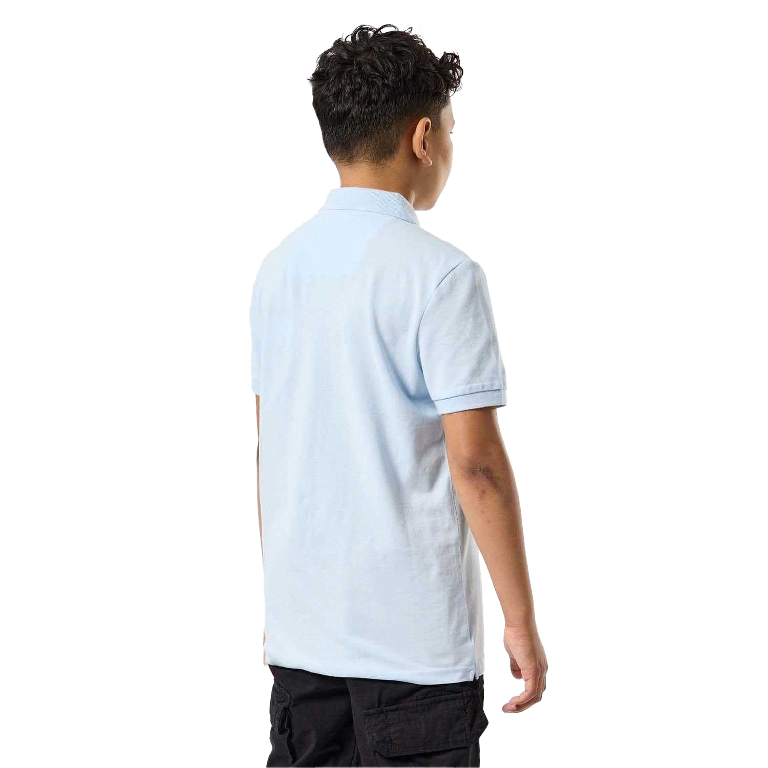 Light Blue - Side - Weekend Offender Childrens-Kids Canerios Graphic Polo Shirt