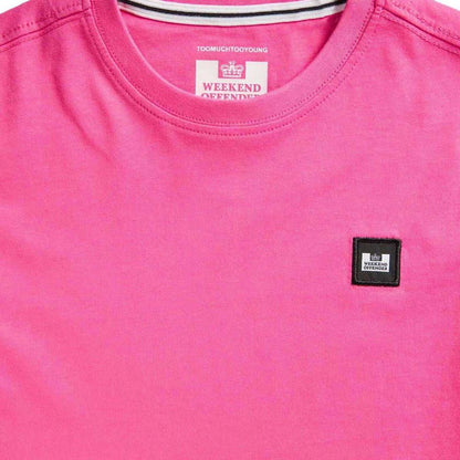 Pink - Side - Weekend Offender Childrens-Kids Cannon Beach Badge T-Shirt