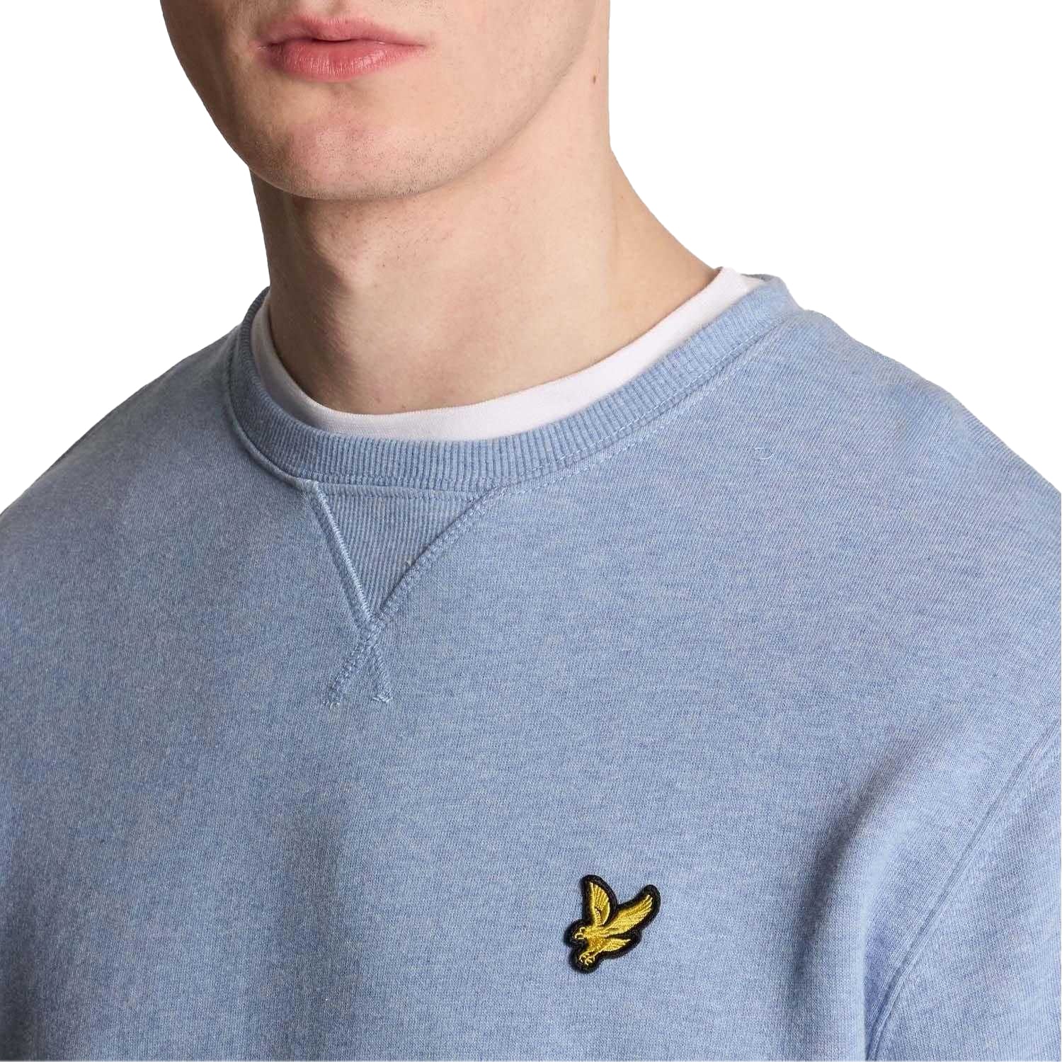 Blue - Side - Lyle & Scott Mens Heathered Sweatshirt