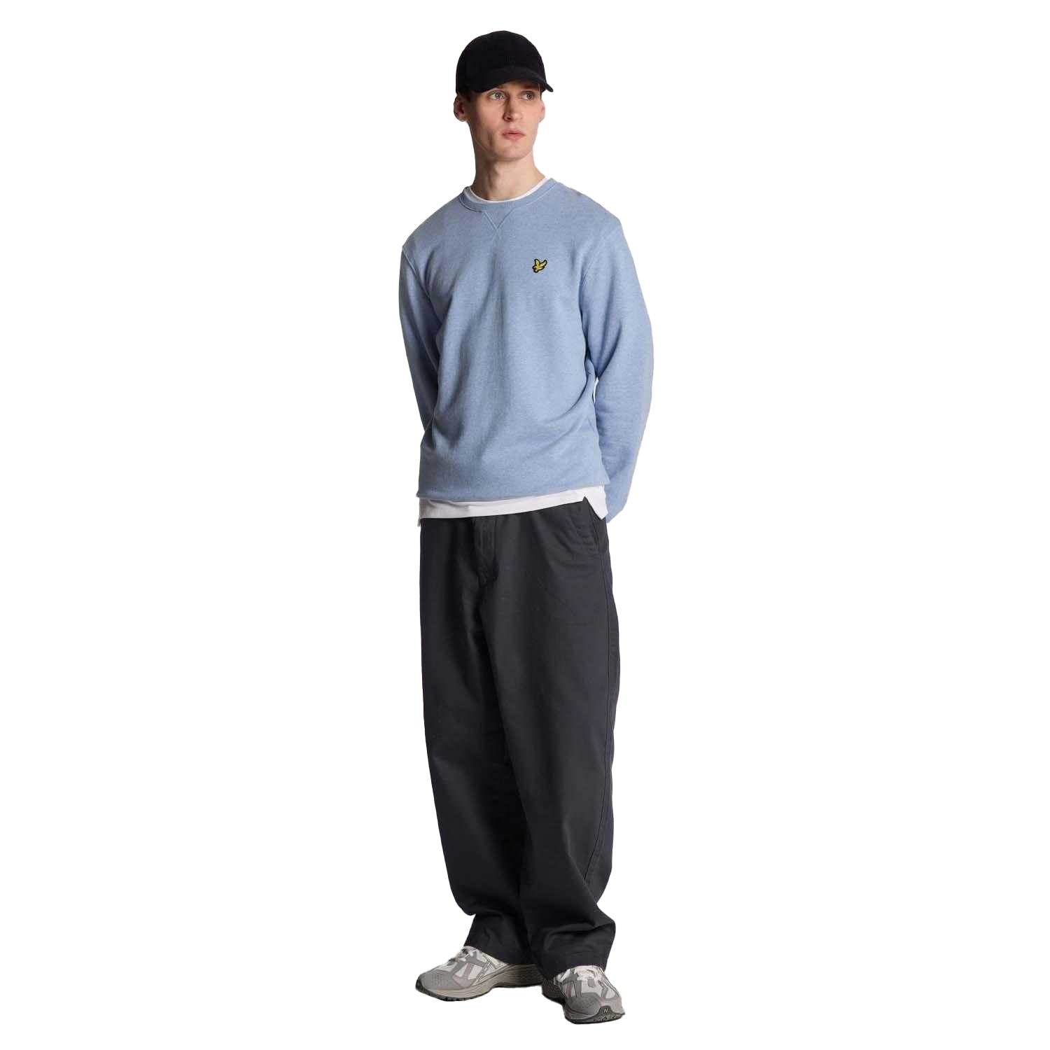 Blue - Pack Shot - Lyle & Scott Mens Heathered Sweatshirt