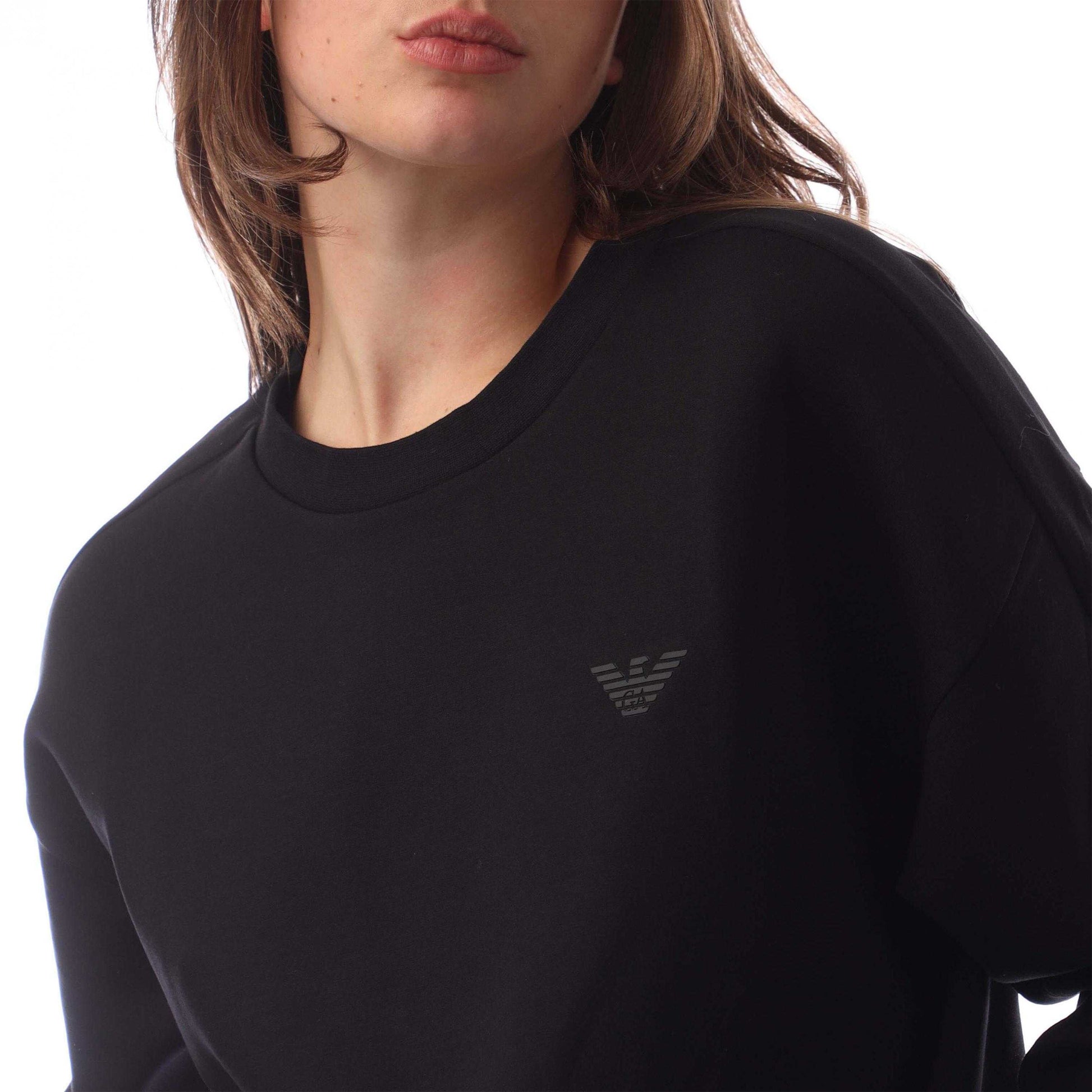 Black - Side - Emporio Armani Womens-Ladies Sweatshirt