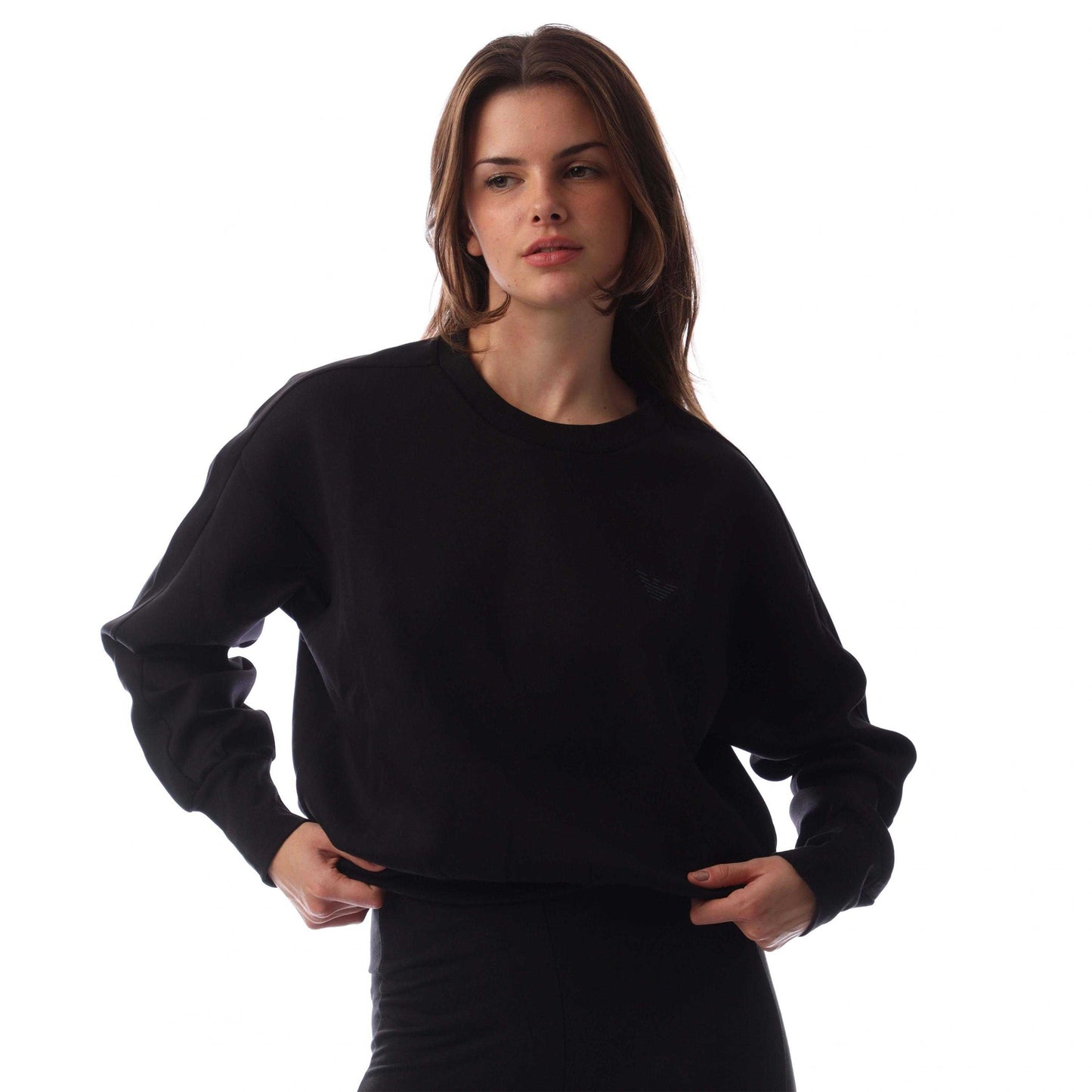 Black - Front - Emporio Armani Womens-Ladies Sweatshirt