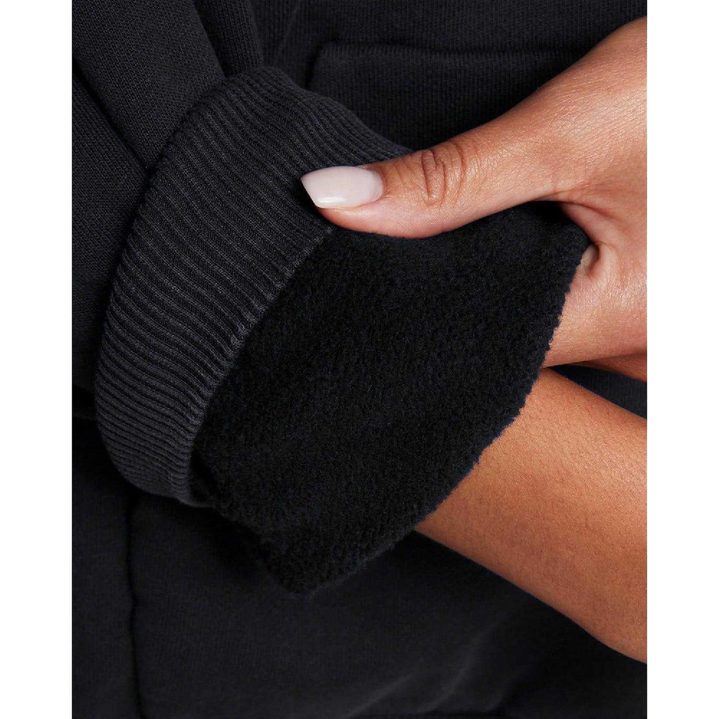 Black - Side - Under Armour Womens-Ladies Icon Heavyweight Oversized Hoodie