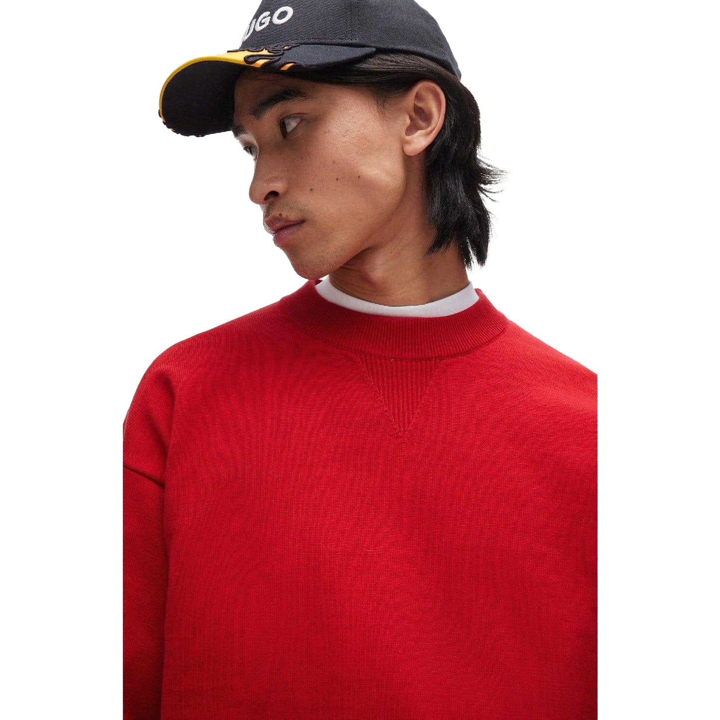 Pink - Back - Hugo Mens Knitted Sweatshirt