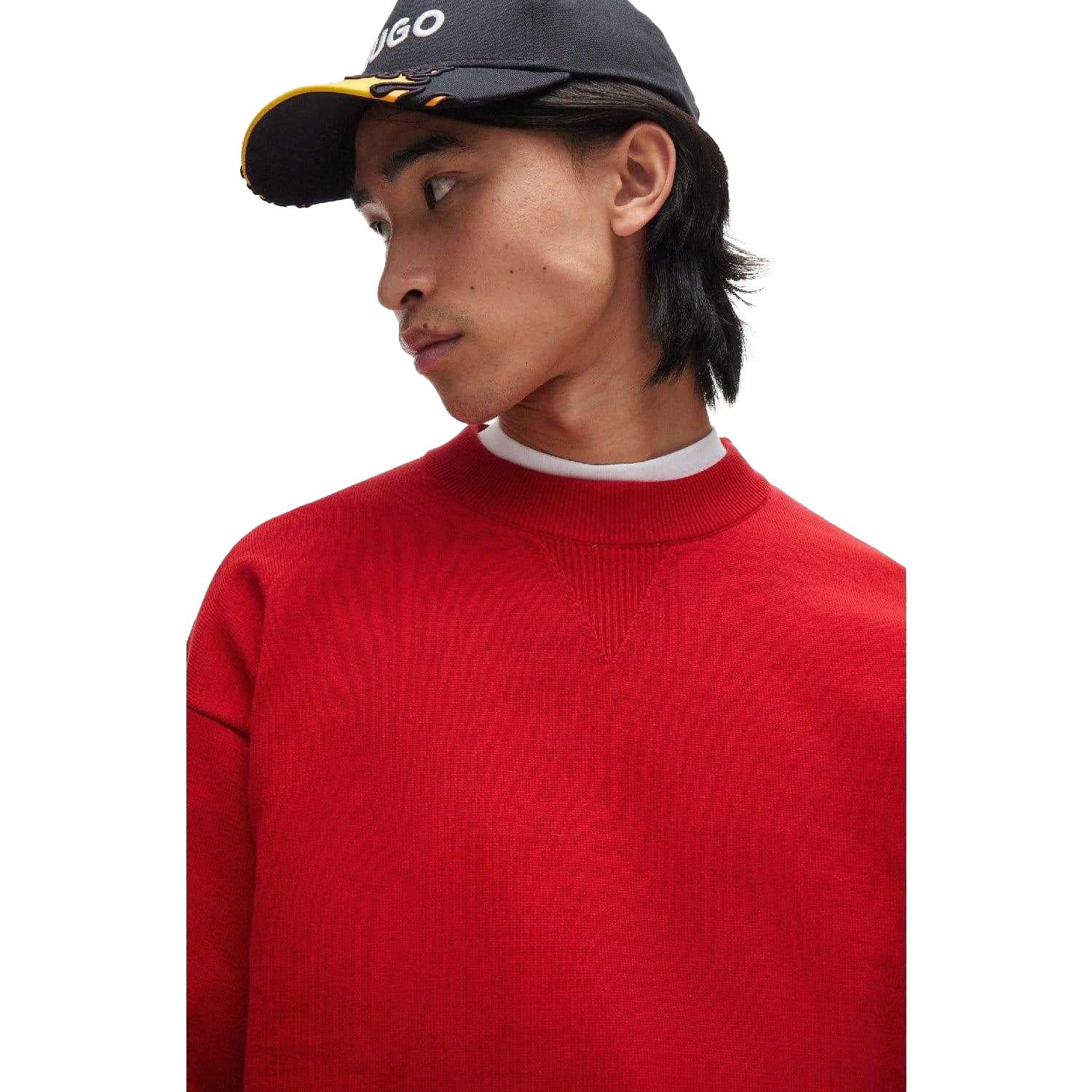 Pink - Back - Hugo Mens Knitted Sweatshirt