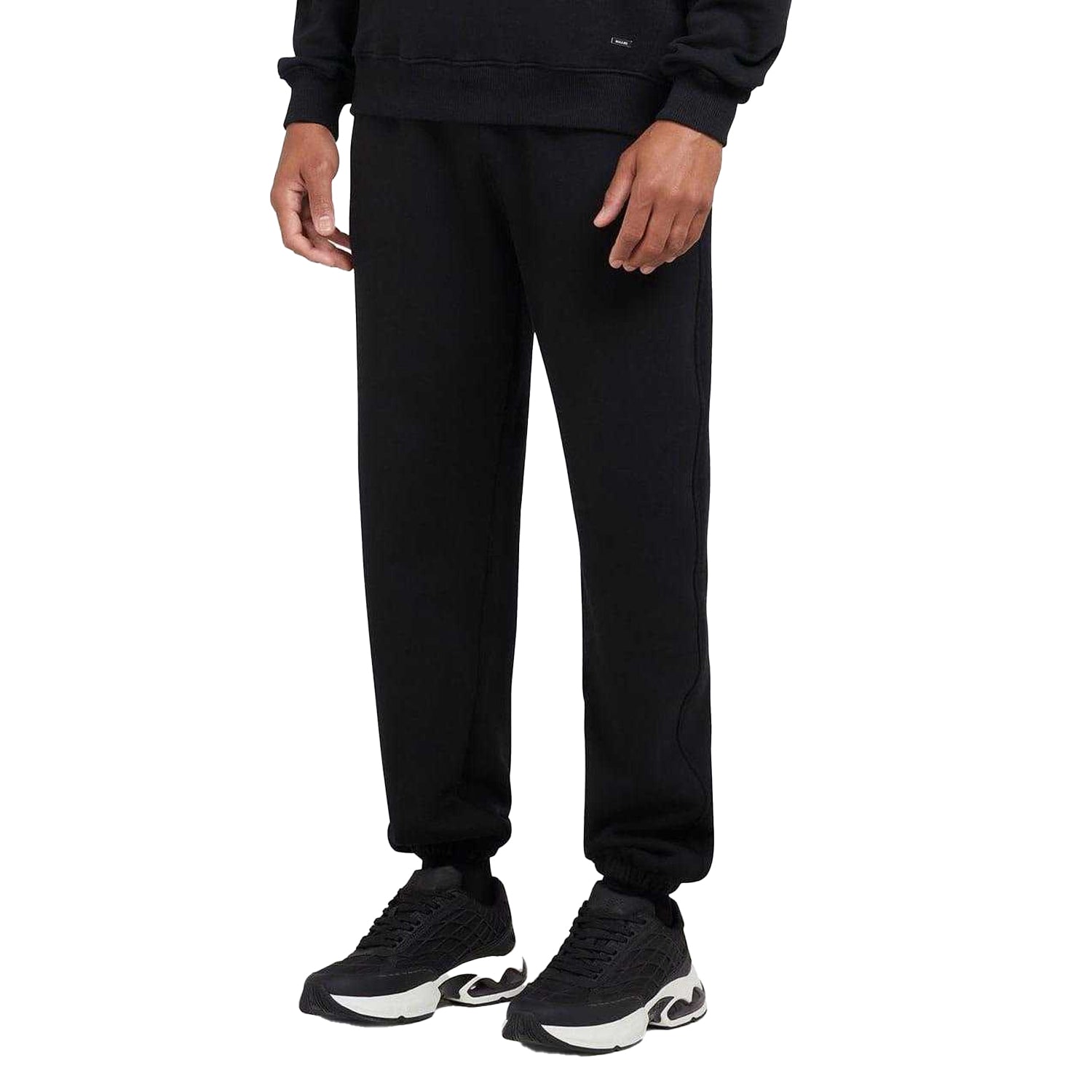 Black - Side - Mallet Mens Loopback Jogging Bottoms