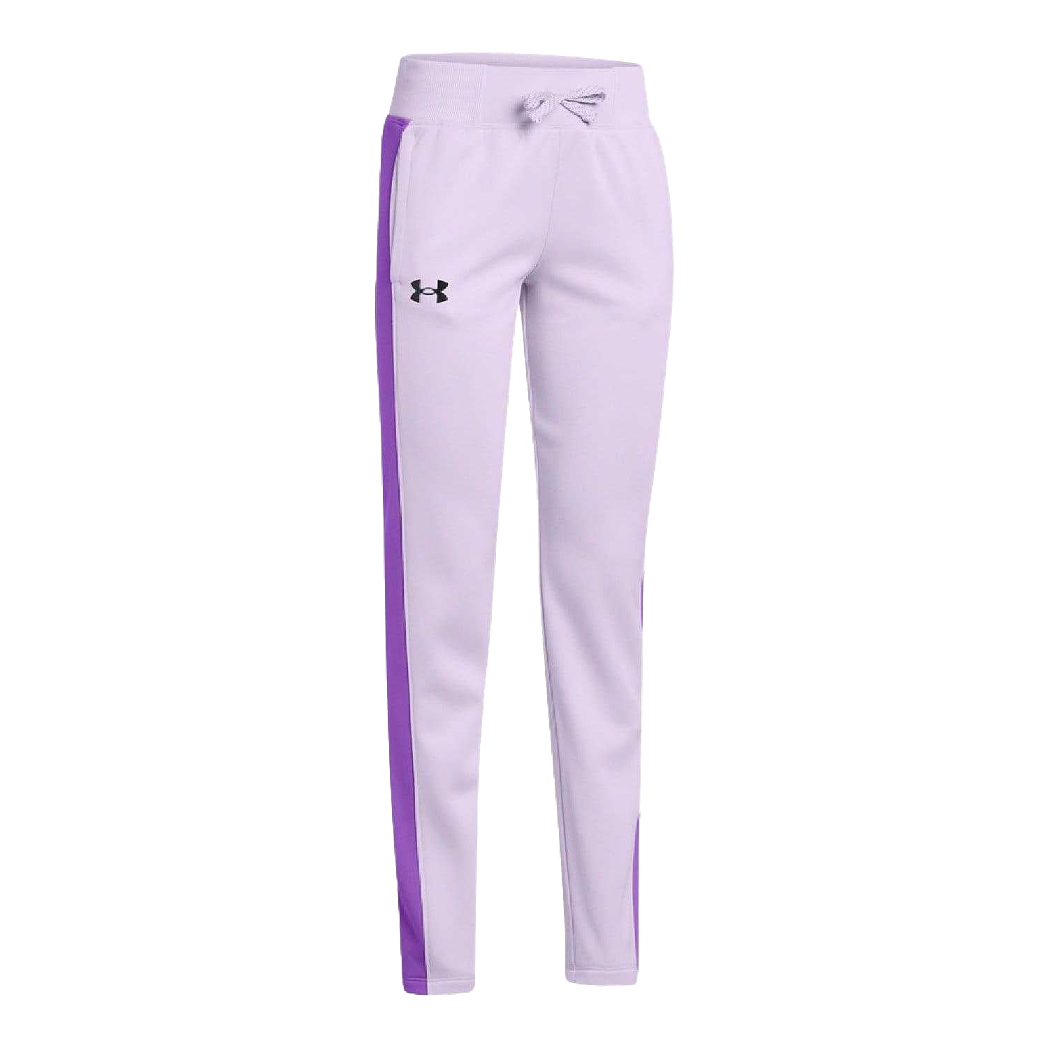 Purple - Side - Under Armour Childrens-Kids Fleece Jogging Bottoms