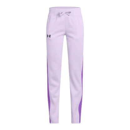 Purple - Front - Under Armour Childrens-Kids Fleece Jogging Bottoms