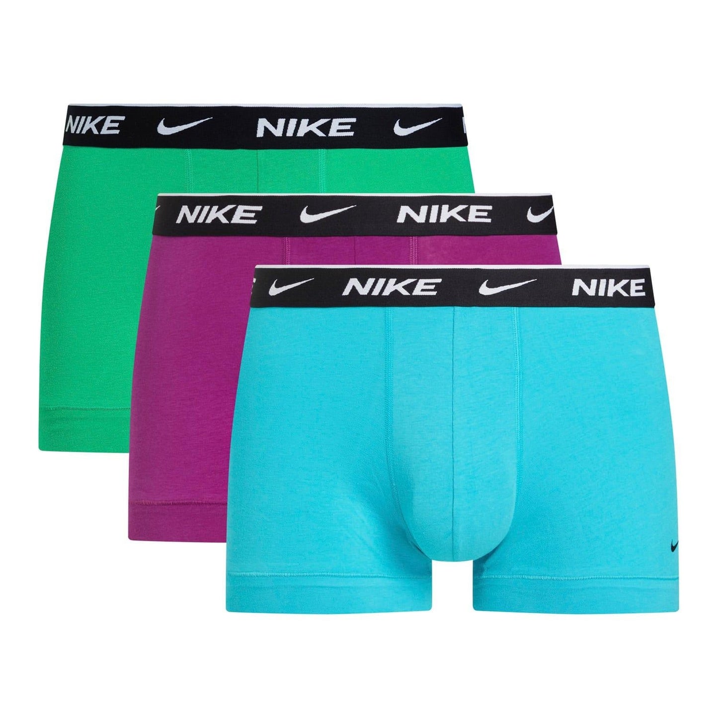 Green-Purple-Blue - Front - Nike Mens Boxer Shorts (Pack of 3)