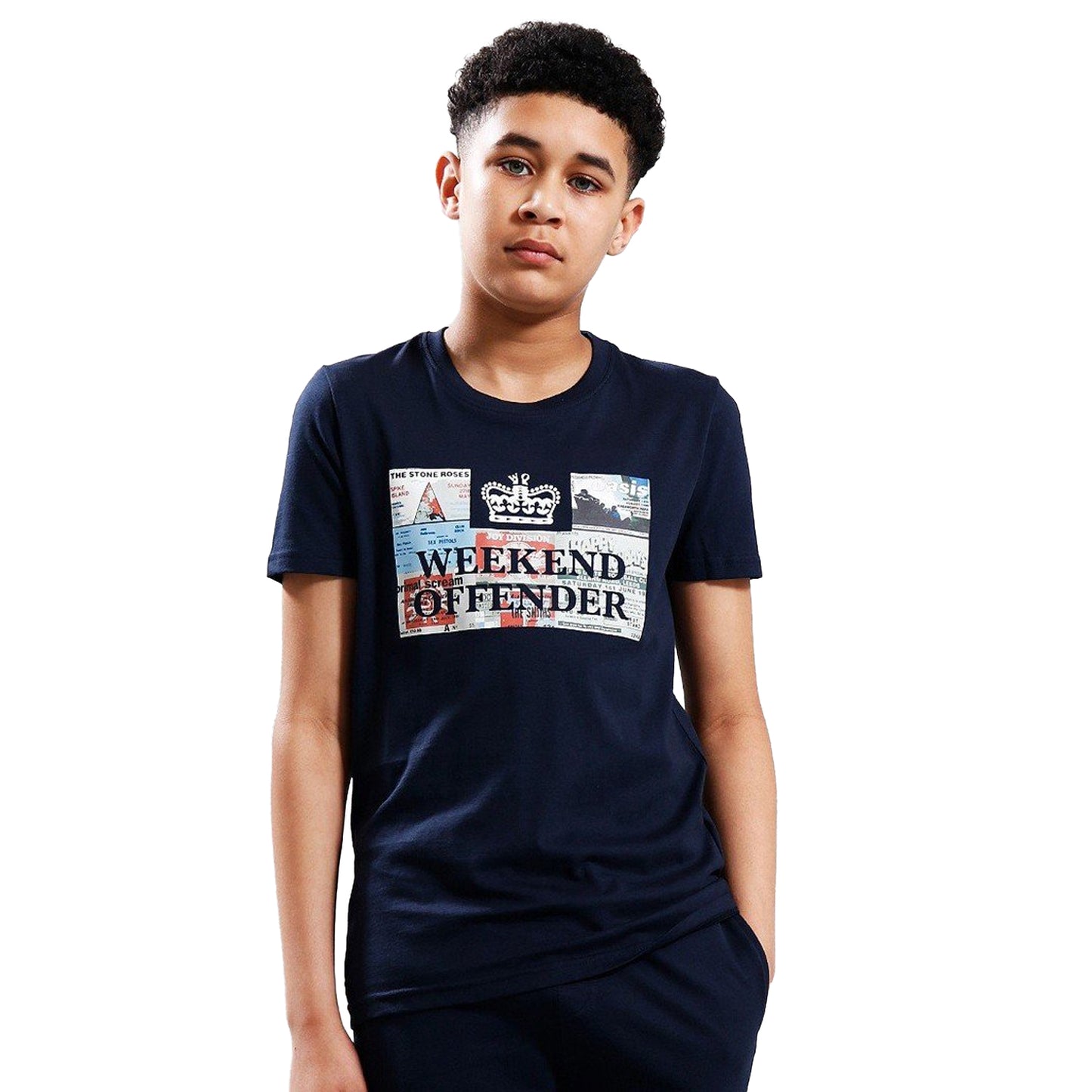 Navy - Side - Weekend Offender Childrens-Kids Ticket T-Shirt