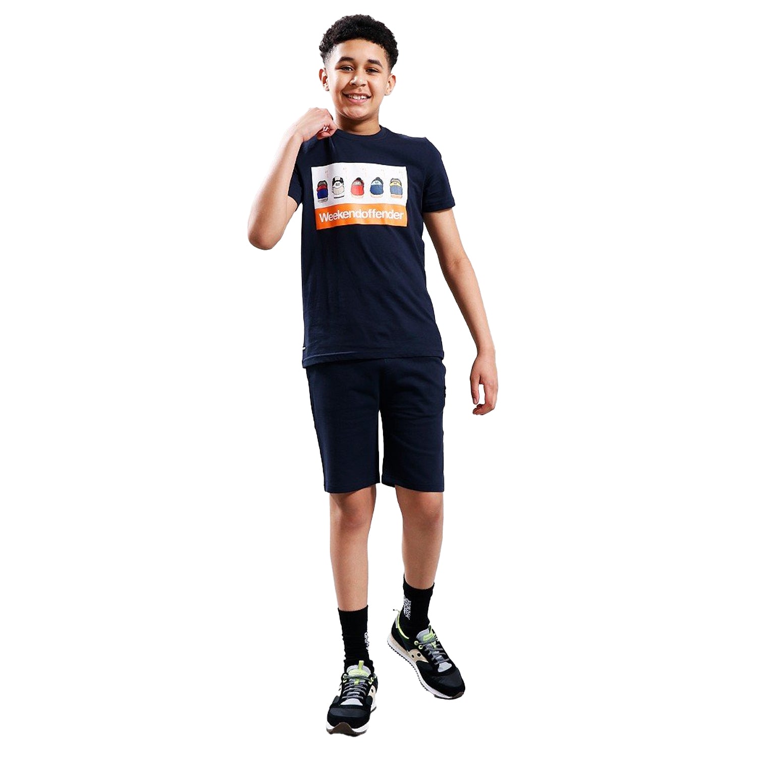 Navy - Pack Shot - Weekend Offender Childrens-Kids Ticket T-Shirt