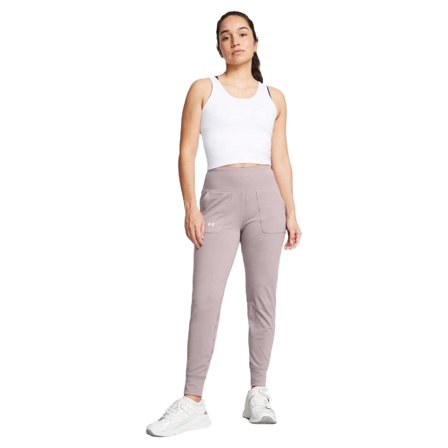 Grey - Pack Shot - Under Armour Womens-Ladies Jogging Bottoms