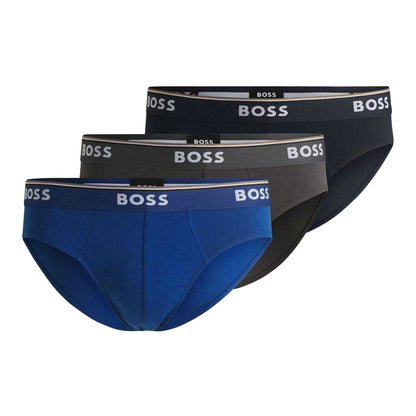 Blue - Front - Boss Mens Power Briefs (Pack of 3)