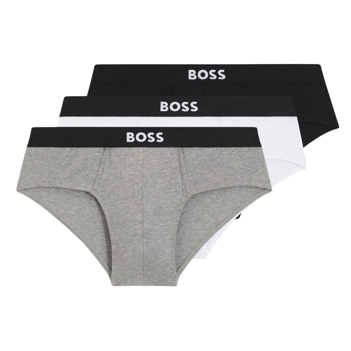 Multicoloured - Front - Boss Mens Logo Briefs (Pack of 3)