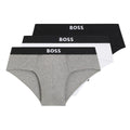 Multicoloured - Front - Boss Mens Logo Briefs (Pack of 3)