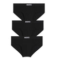Black - Front - Boss Mens Logo Briefs (Pack of 3)