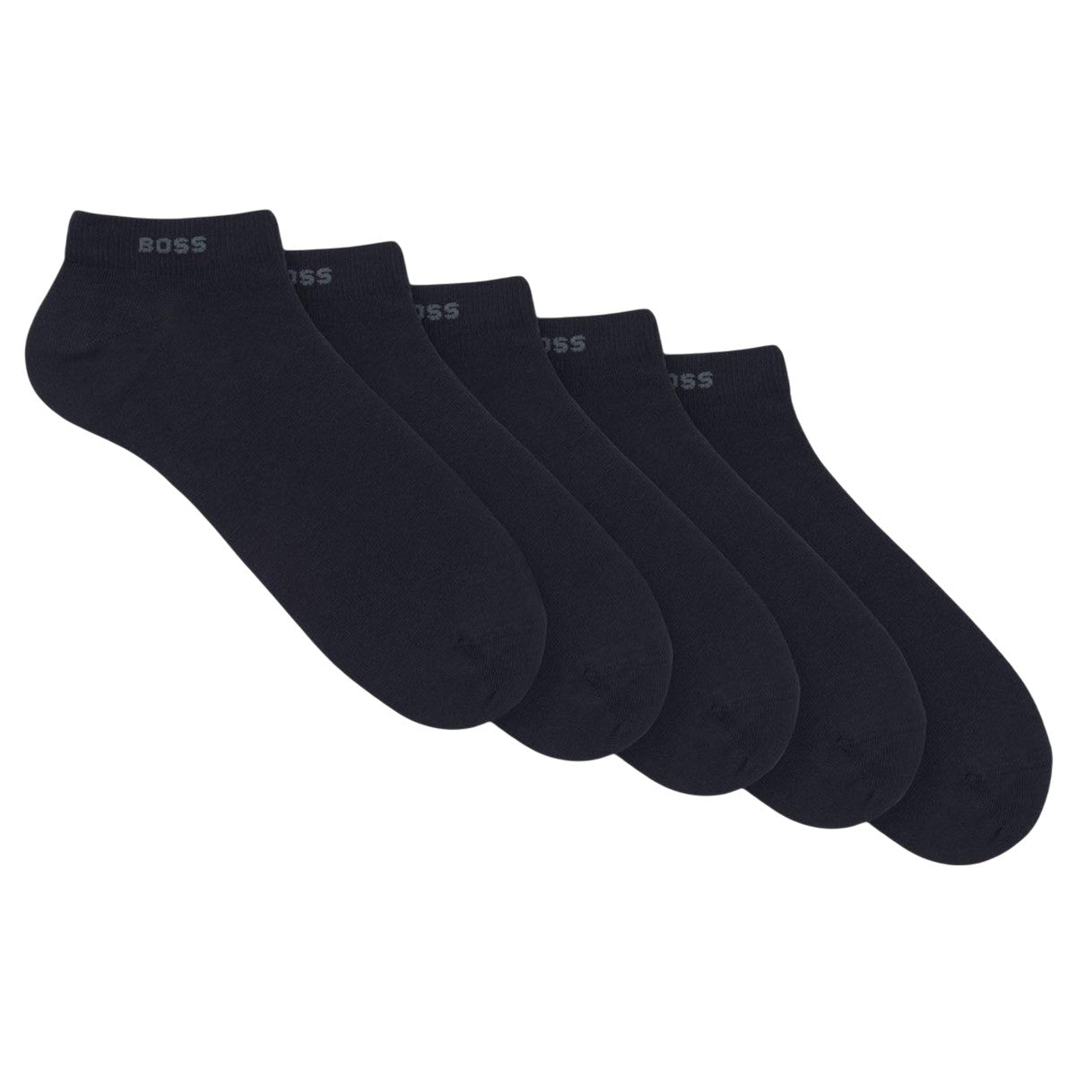 Dark Blue - Front - Boss Unisex Adult Ankle Socks (Pack of 5)