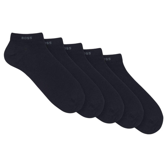 Dark Blue - Front - Boss Unisex Adult Ankle Socks (Pack of 5)