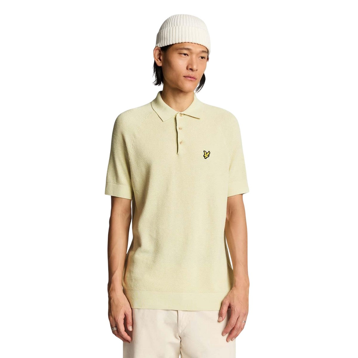 Beige - Lifestyle - Lyle & Scott Mens Linen Blend Knitted Polo Shirt
