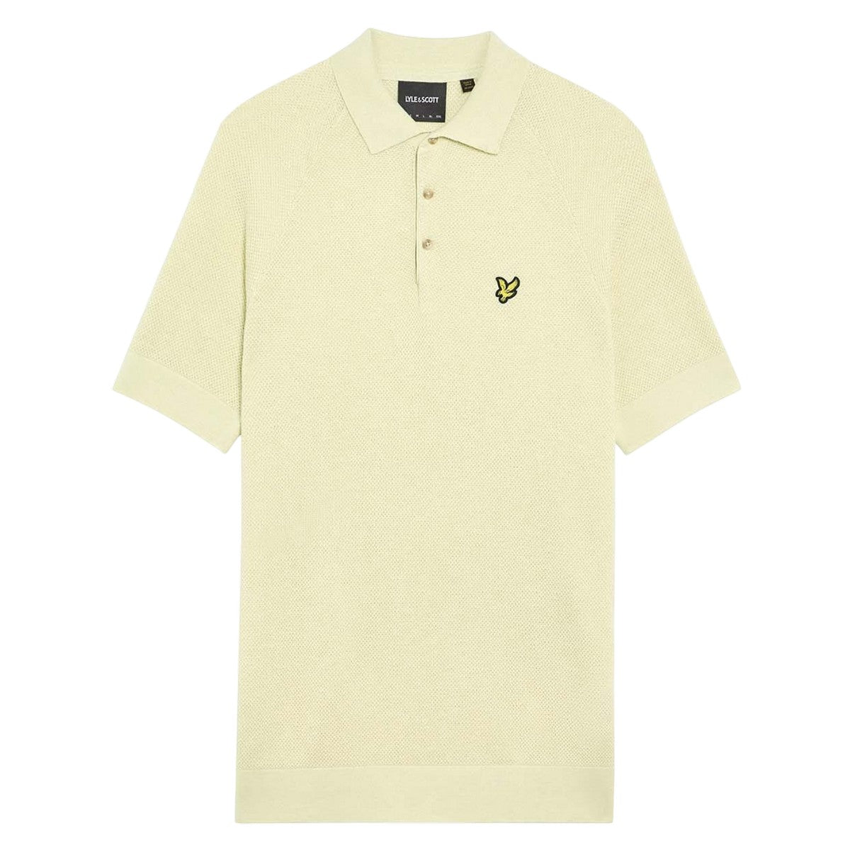 Beige - Front - Lyle & Scott Mens Linen Blend Knitted Polo Shirt