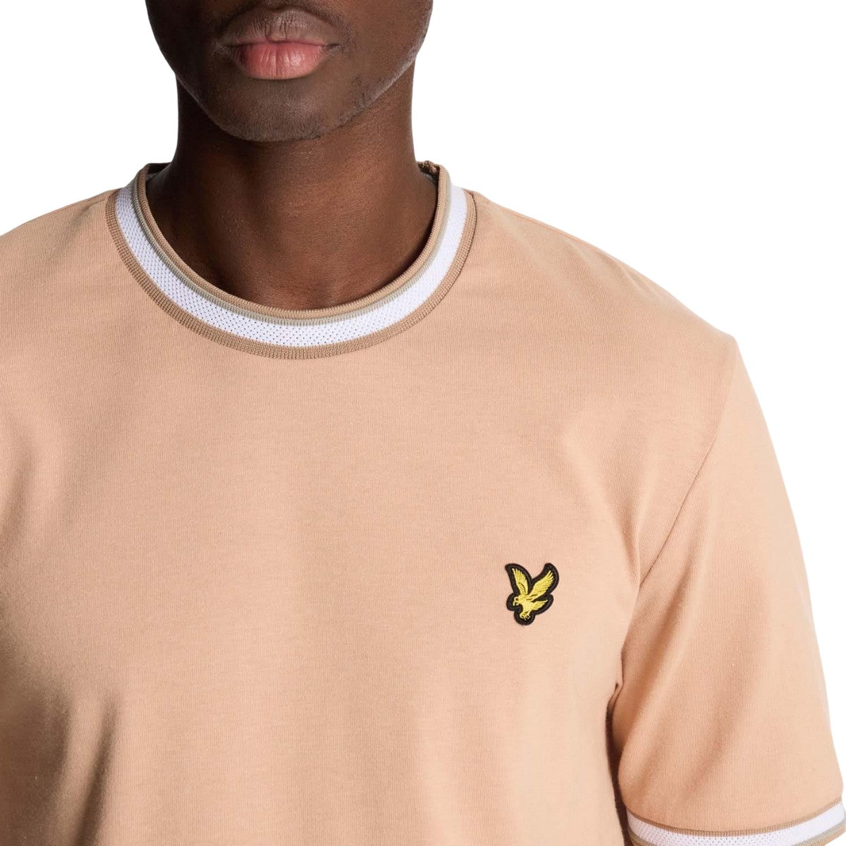 Orange - Side - Lyle & Scott Mens Tipped T-Shirt