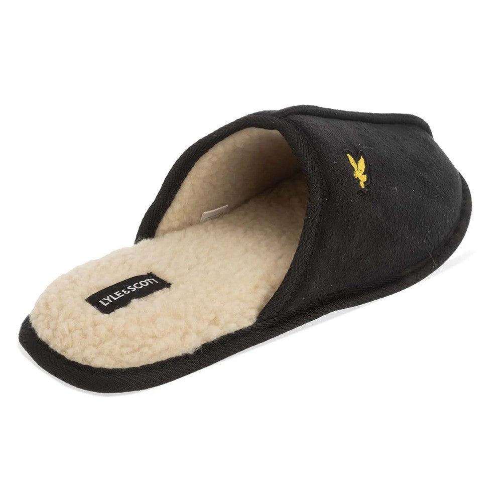 Black - Back - Lyle & Scott Mens Tarquinn Mule Slippers